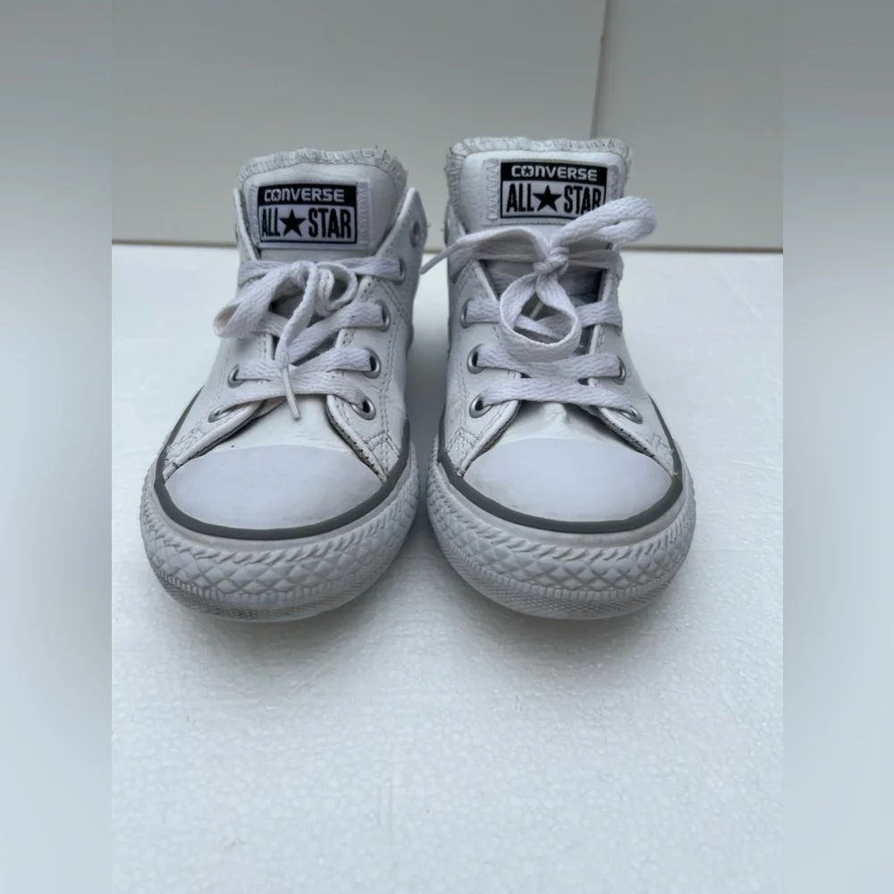 Converse Kids All Star White Leather Shoes 13